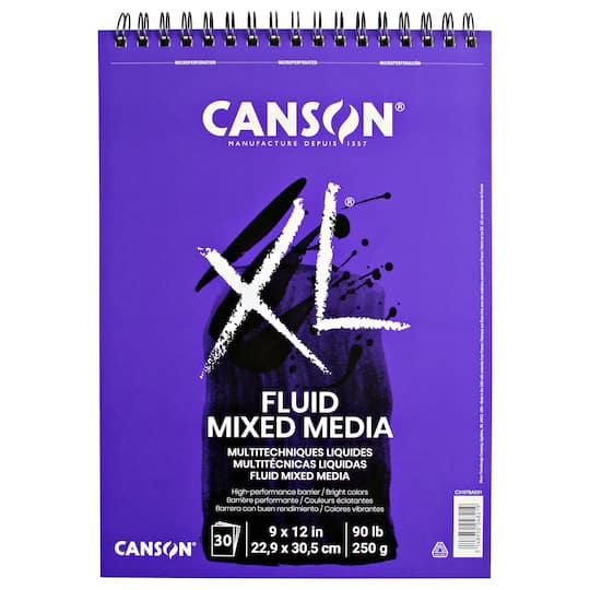 Canson&#xAE; XL&#xAE; Fluid Mixed Media Paper Pad, 9&#x22; x 12&#x22;